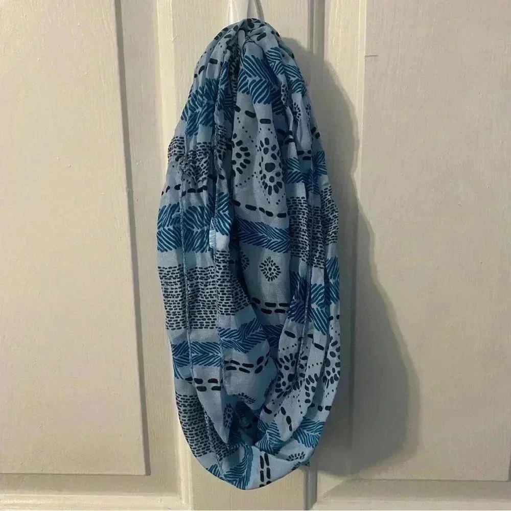 Infinity Scarf Circular Neck Scarf HIJAB Shawl Wrap Boho Blue